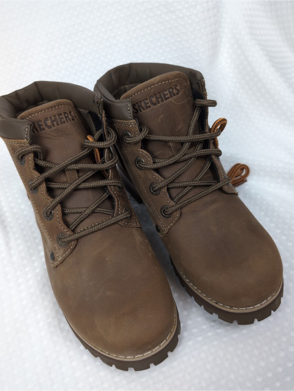 Skechers Women's 7.5 Laramie-2 Lumberjane Brown Leather Lace Up Hiking Boots